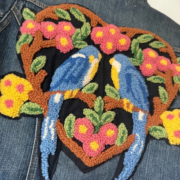 Levi's Lovebirds Chainstitch Patch Back Denim Jakcet M - Picture 3 of 4